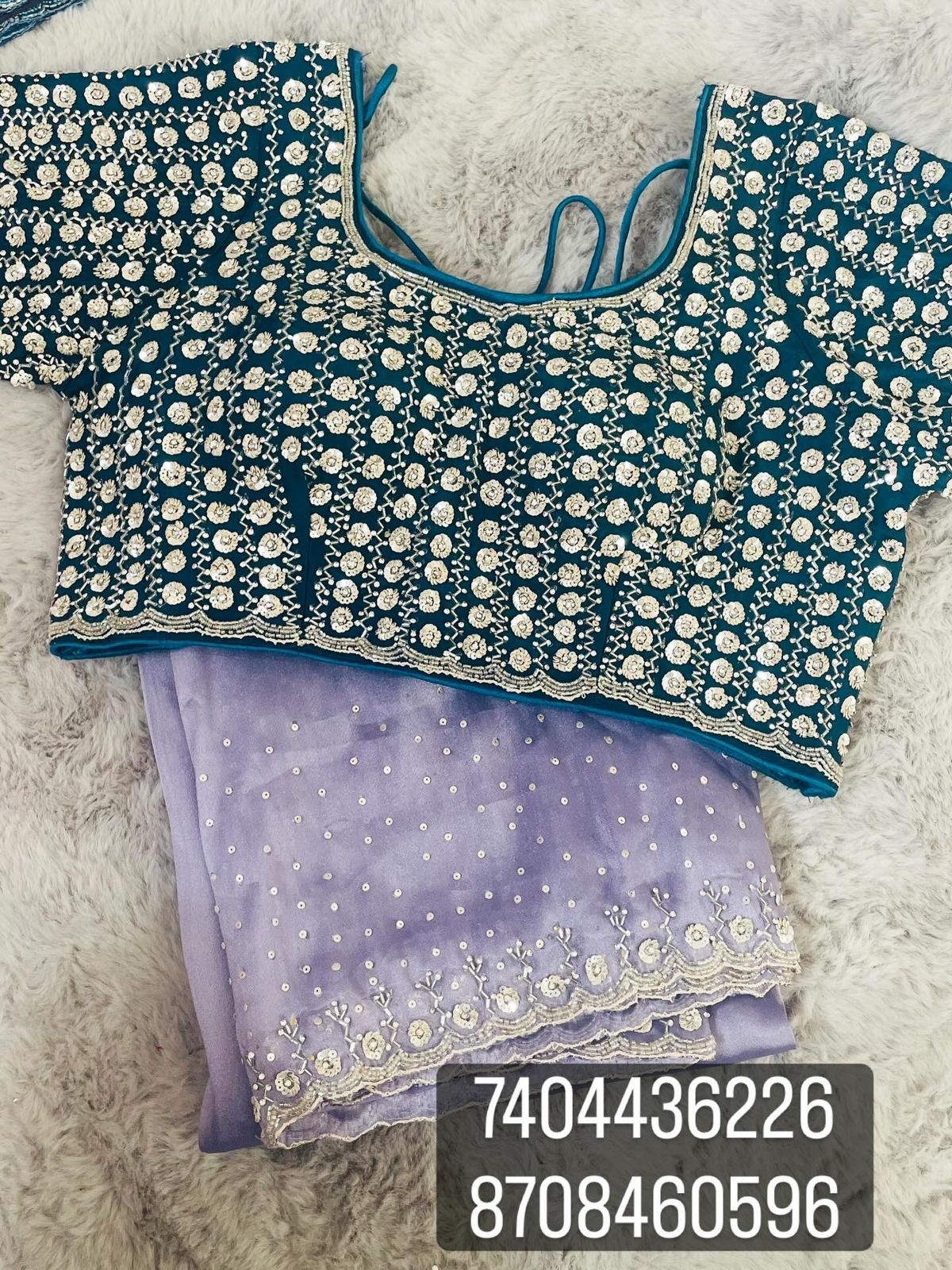 Luxurious PURE SILK LIGHT PURPLE SAREE with and Handwork PURE SILK LIGHT PURPLE SAREE